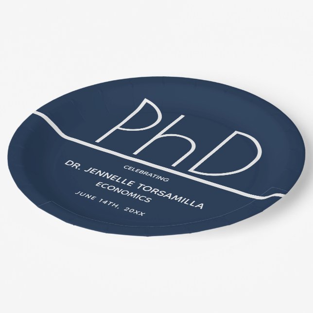 Assiettes En Carton Diplôme de doctorat Graduation Party Plaque de pap (Angle)
