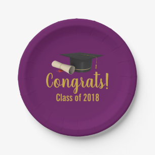 Assiettes En Carton Diplôme de fin d'études et diplôme en classe viole