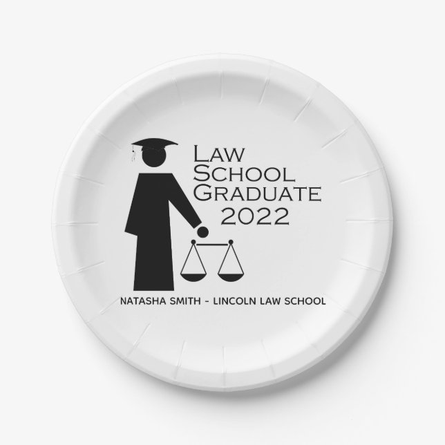 Assiettes En Carton Diplômé de la faculté de droit 2022 (Devant)