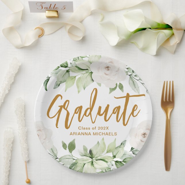 Assiettes En Carton Diplôme de la florale botanique (Mariage)