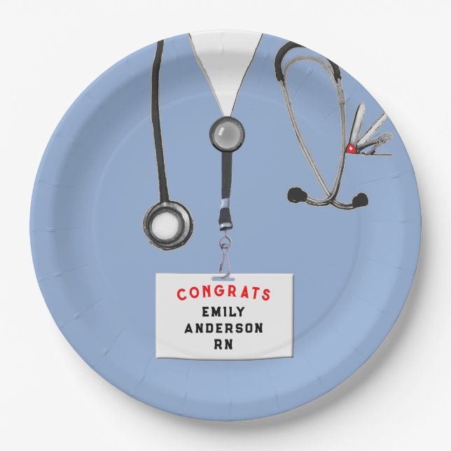 Assiettes En Carton Diplôme de l'école de soins infirmiers (Devant)