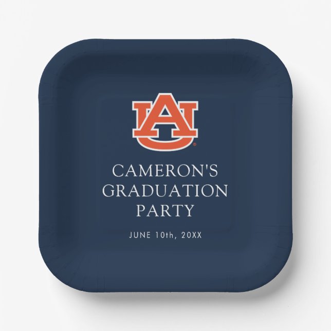 Assiettes En Carton Diplôme de l'Université d'Auburn - Auburn Tigers (Recto)