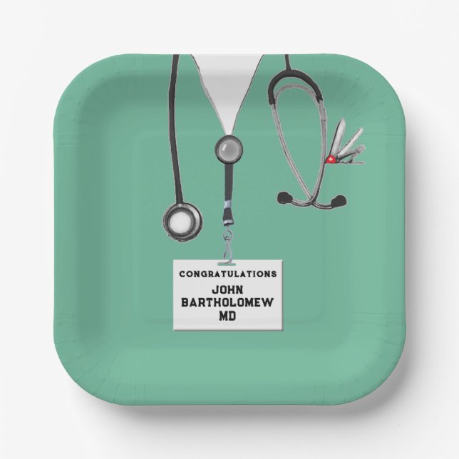 Assiettes En Carton Diplôme Médicale (Recto)