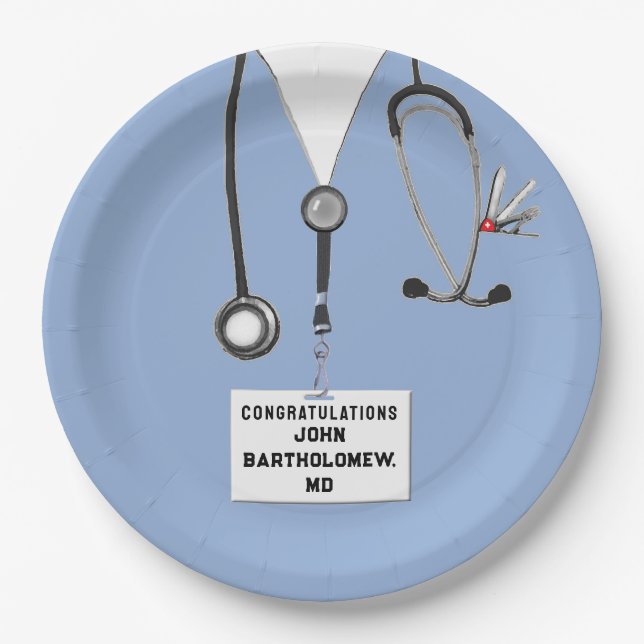 Assiettes En Carton Diplôme Médicale (Devant)