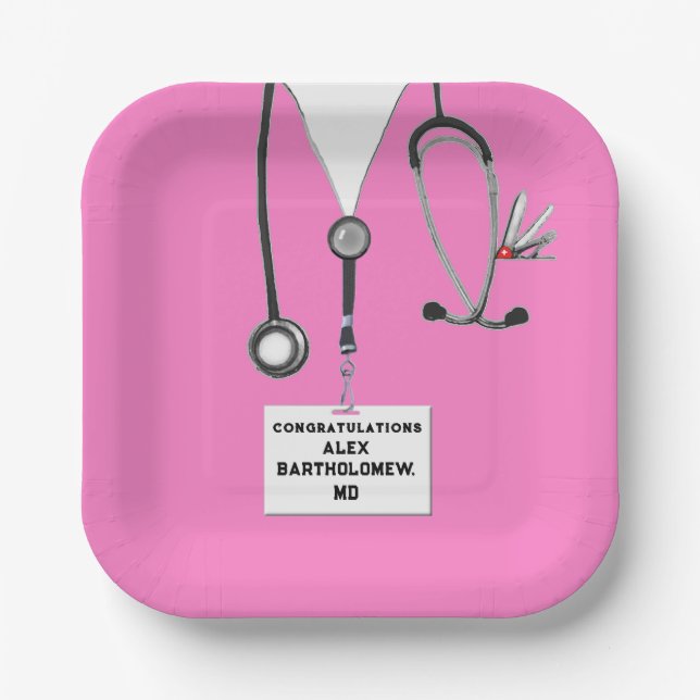 Assiettes En Carton Diplôme Médicale (Recto)