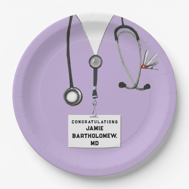 Assiettes En Carton Diplôme Médicale (Devant)