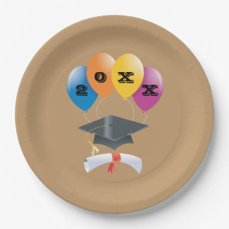 Assiettes En Carton Diplômés Diplôme Casquette Ballons Plaques en papi