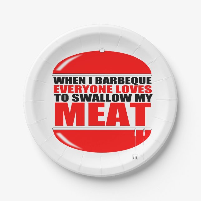 Assiettes En Carton dire drôle de BBQ (Devant)