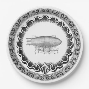 Assiettes En Carton Dirigeable de cru de Steampunk
