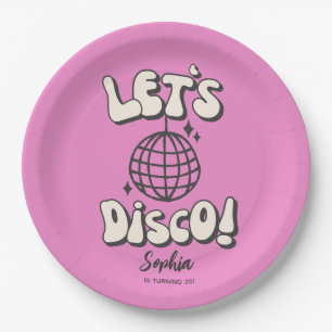 Assiettes En Carton Disco Anniversaire de fête Magenta Plaque papier