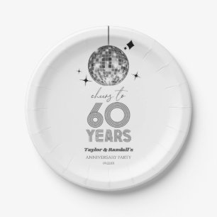 Assiettes En Carton Disco Cheers 60 Anniversaire Mariage Fête