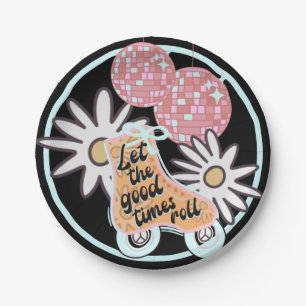 Assiettes En Carton Disco Roller Skate Party