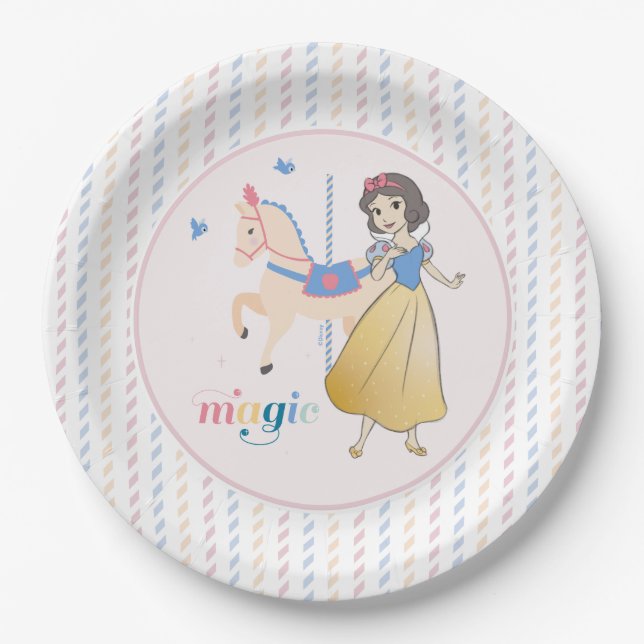 Assiettes En Carton Disney Princess Blanche Neige | Magie du carrousel (Devant)