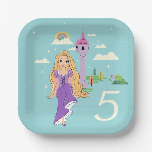 Assiettes En Carton Disney Princess Rapunzel Girls Anniversaire (Recto)