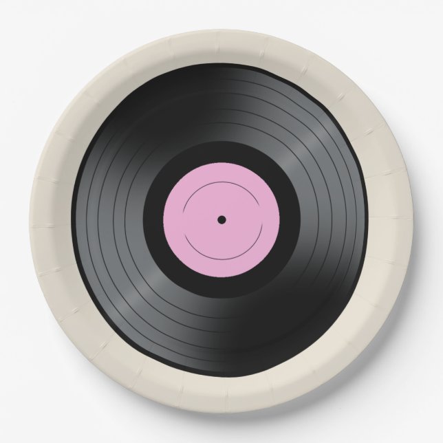 Assiettes En Carton Disque vinyle (Devant)