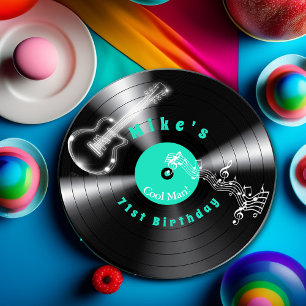 Assiettes En Carton Disque vinyle rétro anniversaire musique rock guit