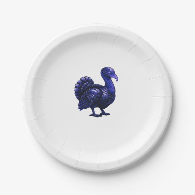 Assiettes En Carton Distopian Turquie Thanksgiving Design Classique T- (Devant)
