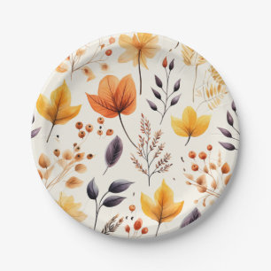 Assiettes En Carton Dites-le avec les feuilles d'automne 2 -