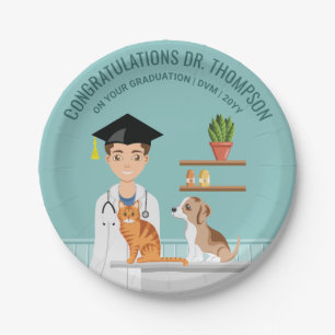Assiettes En Carton Docteur Vétérinaire Diplômé Vétérinaire DVM Félici