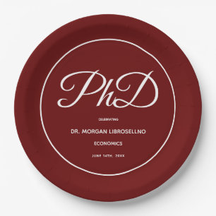 Assiettes En Carton Doctorat Burgundy Graduation Party