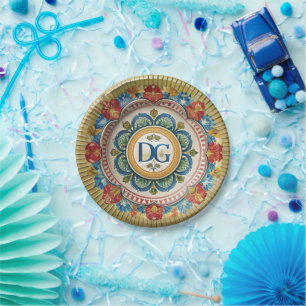 Assiettes En Carton Dolce & Gabbana Chic Luxe sur une plaque de papier
