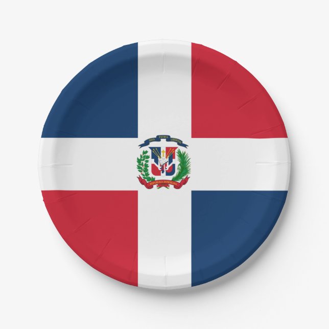 Assiettes En Carton Dominican Republic flag Paper Plate (Devant)