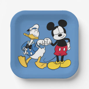 Assiettes En Carton Donald Duck & Mickey Poing Bump