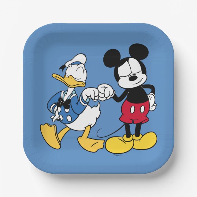 Assiettes En Carton Donald Duck & Mickey Poing Bump (Recto)
