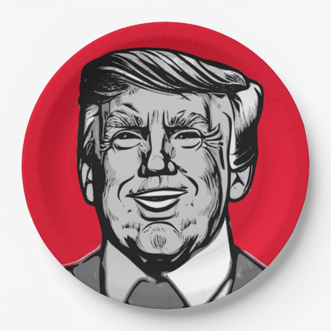 ASSIETTES EN CARTON DONALD TRUMP (Devant)
