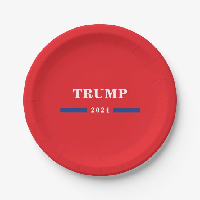 Assiettes En Carton Donald Trump 2024 (Devant)