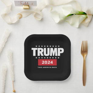 Assiettes En Carton Donald Trump 2024 Reprenez l'élection de l'Amériqu