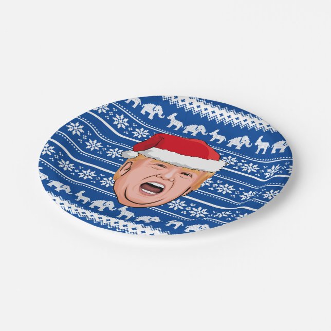 Assiettes En Carton Donald Trump en colère Noël (Angle)