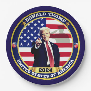 Assiettes En Carton Donald Trump États-Unis d'Amérique
