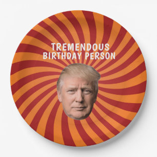 ASSIETTES EN CARTON DONALD TRUMP FUNNY ANNIVERSAIRE PLAQUES DE PAPIER