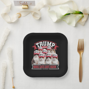 Assiettes En Carton Donald Trump rend les chats sûrs à nouveau Débat 2