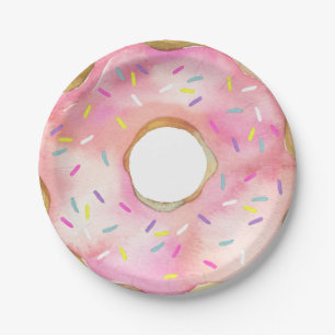 Assiettes En Carton Donut Cute Aquarelle Donuts