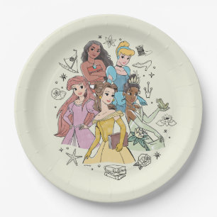 Assiettes En Carton Doodles Disney Princess Marker