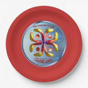 Assiettes En Carton Doodling sur le symbole de l'unité mondiale