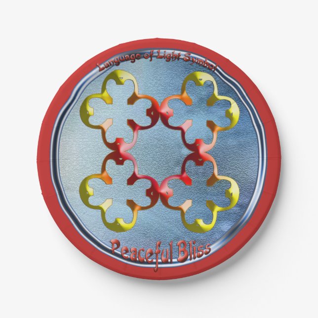 Assiettes En Carton Doodling sur le symbole des Bliss pacifiques (Devant)