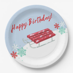 Assiettes En Carton Dormir Hiver Enfants Anniversaire Papier Plaques