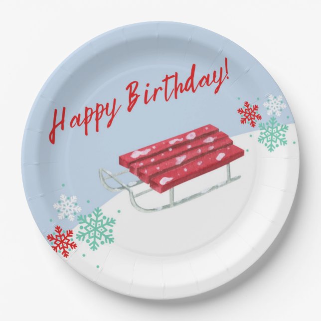Assiettes En Carton Dormir Hiver Enfants Anniversaire Papier Plaques (Devant)