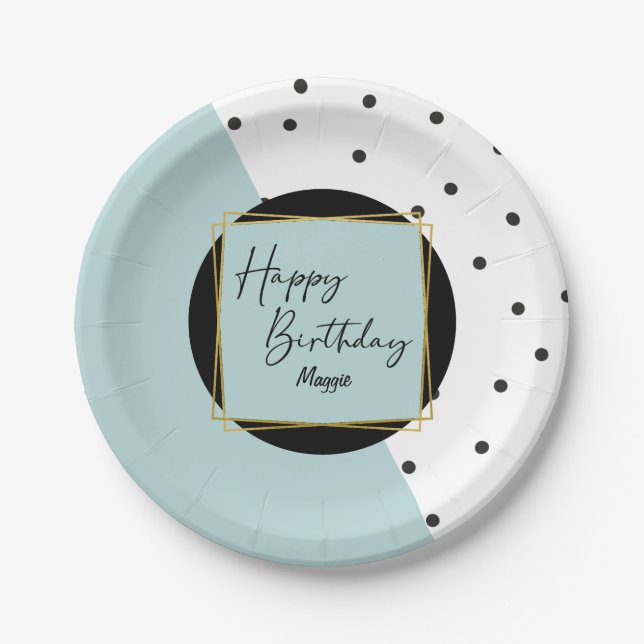 Assiettes En Carton Dots Confetti modernes pour elle (Devant)