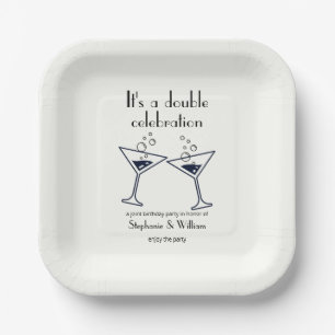 Assiettes En Carton Double blanche moderne célébrations Anniversaire c