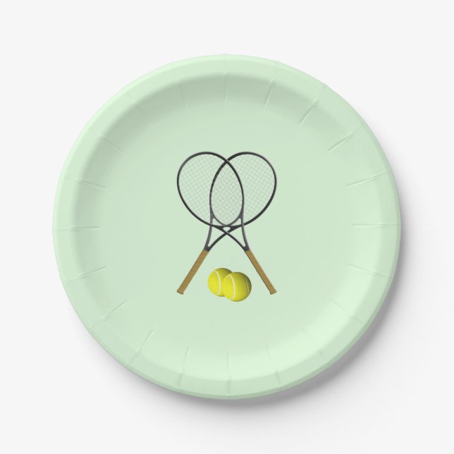 Assiettes En Carton Doubles de tennis Green (Devant)