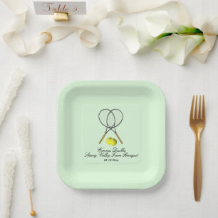 Assiettes En Carton Doubles de tennis Green
