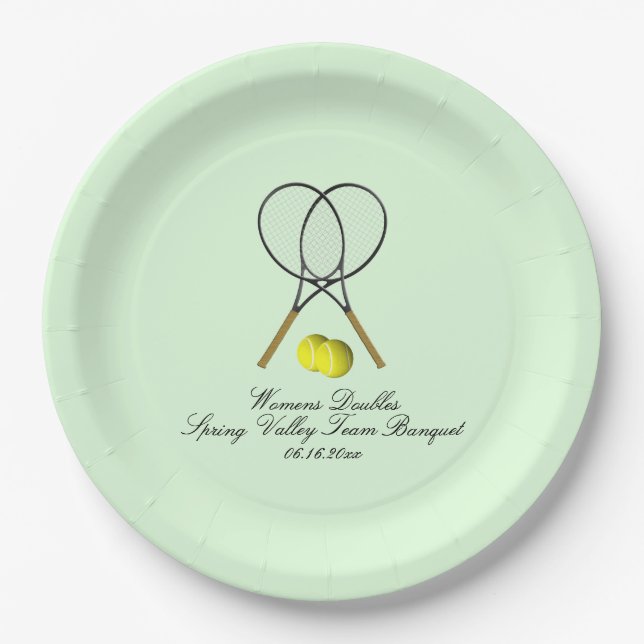 Assiettes En Carton Doubles de tennis Green (Devant)
