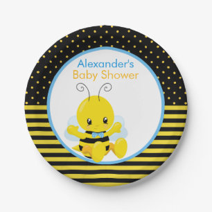 Assiettes En Carton Douce Bébé Bee Boy Baby shower Plaque en papier