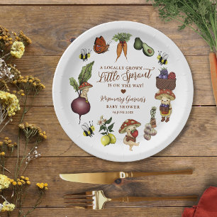 Assiettes En Carton Douce Fête de Naissance de Petit Germe Cultivé Loc