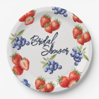 Assiettes En Carton Douce Mariée Fête de Fiançailles aux Fraises