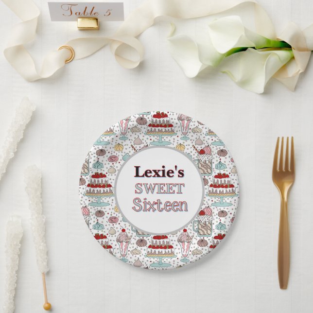 Assiettes En Carton Douceur personnalisée 16 Plaque papier d'anniversa (Mariage)